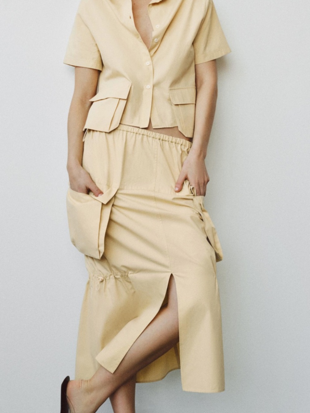 Zara Cargo Midi Skirt, Size M
